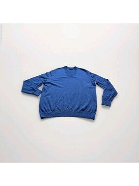 Otto Kern Cotton Sweater XL Blue Euro Casual Minimalist Preppy Fine Knit Cottage